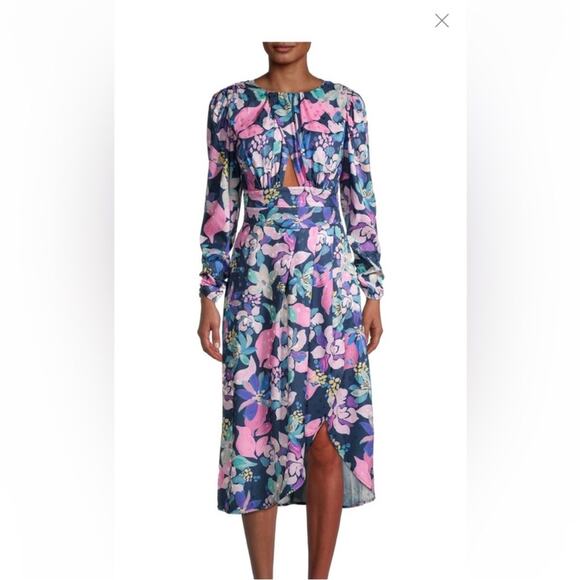 For Love and Lemons Victoria Midi Dress Navy Floral size XS - Picture 1 of 15